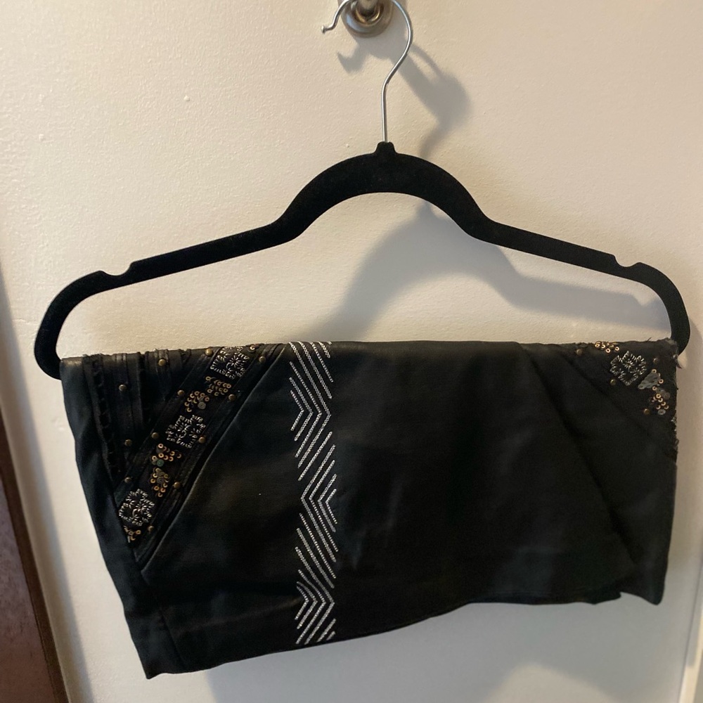 Leather mini skirt set